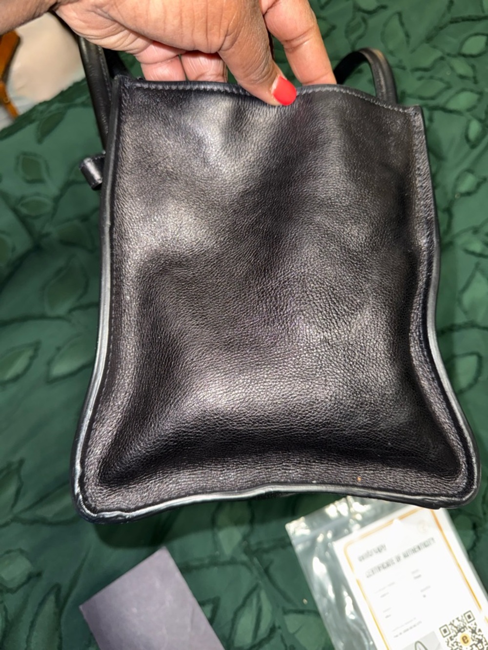 Prada Navy and Black Leather Top-Handle Tote - Picture 9 of 11